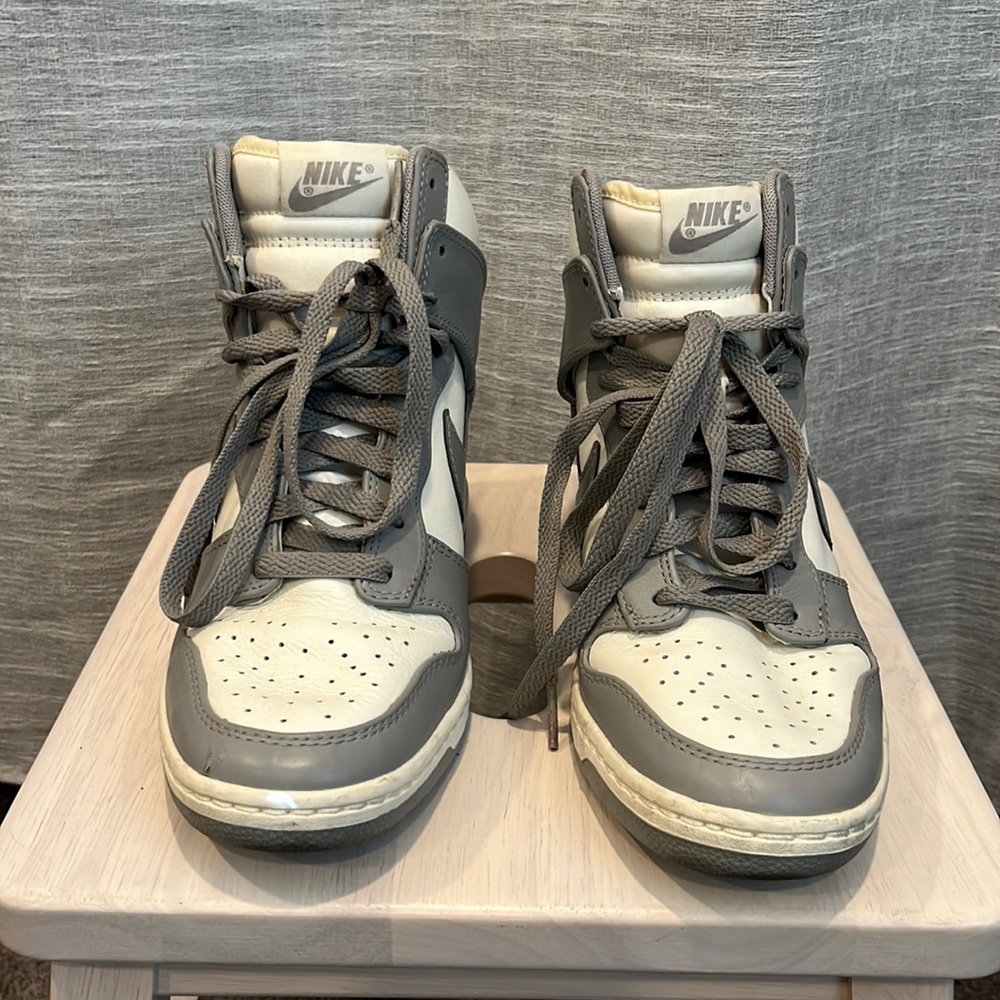 Nike Gray and Cream Wedge Sneakers